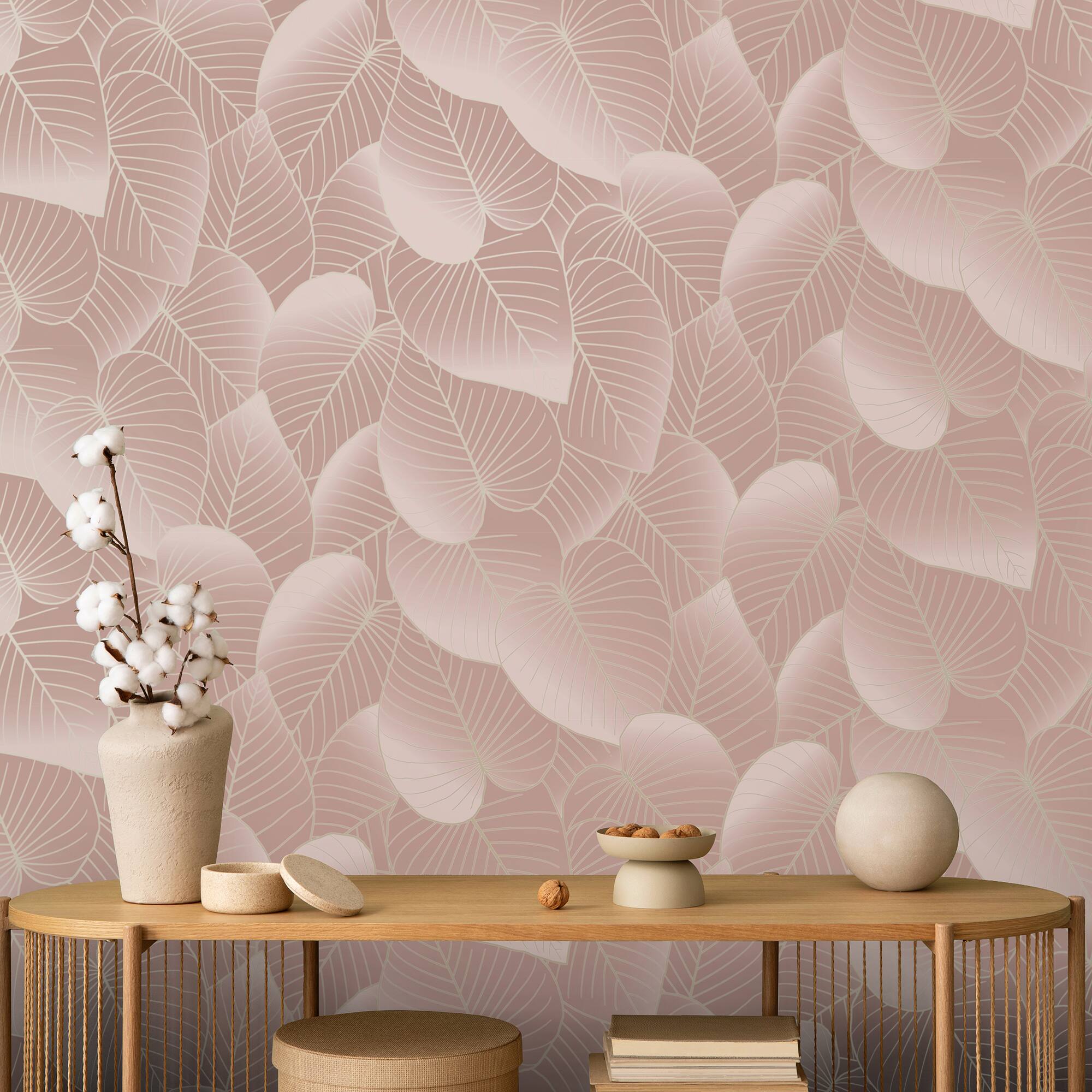 Designs Direct Graphic Leaves with Foil Accents Wallpaper